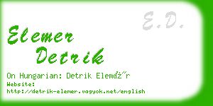 elemer detrik business card